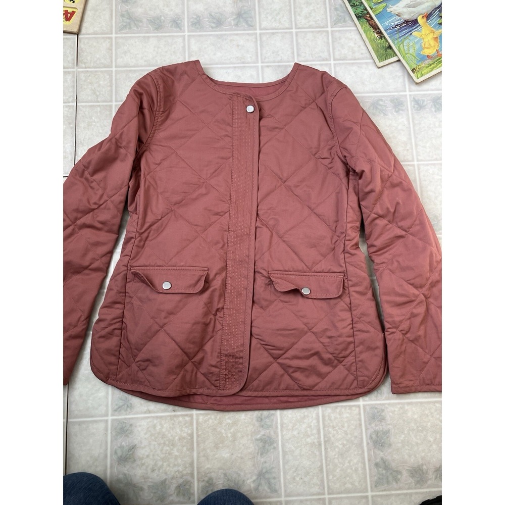 Loft Women's Size Small Jacket,‎ Pink Quilted Full Zip, Excellent Condition